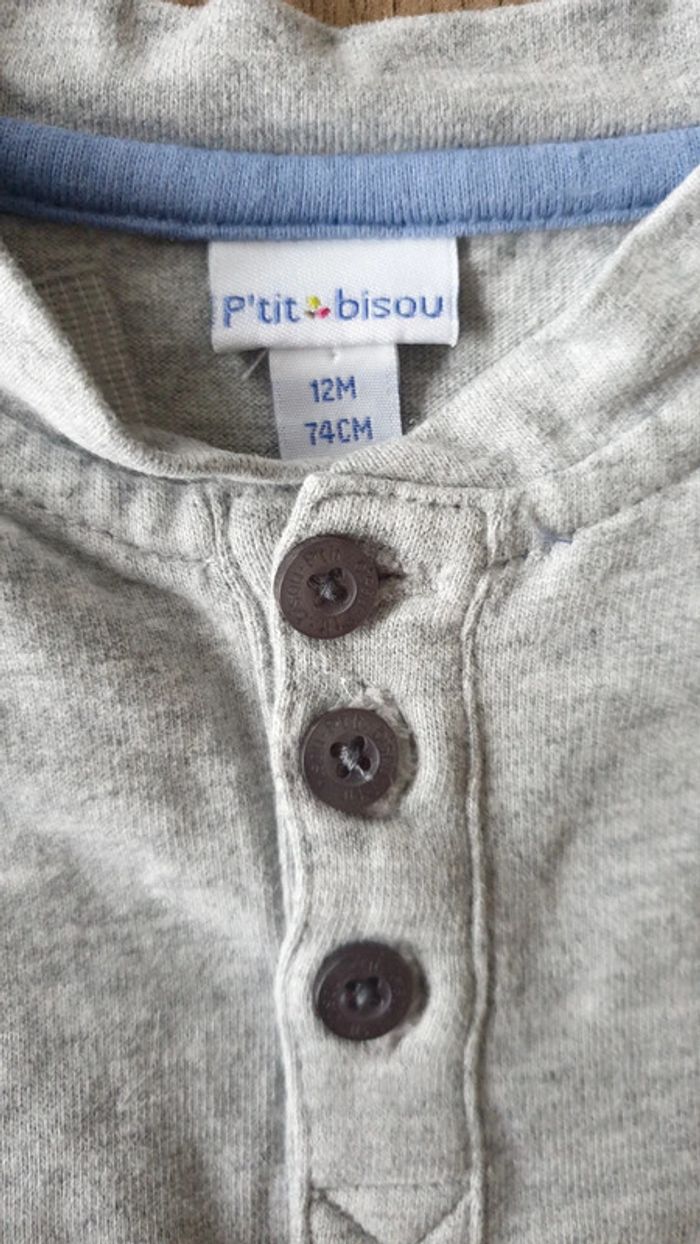 T-shirt manches longues, taille 12 mois, Ptit bisou - photo numéro 4