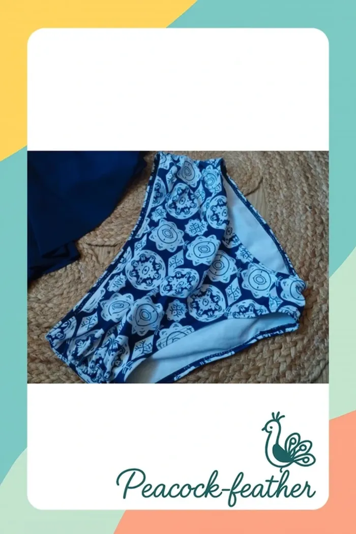 Maillot de bain bleu femme 38 culotte haute - photo numéro 3