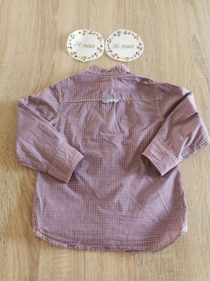 Chemise à carreaux manches longues bébé garçon 92cm H&M excellent état - photo numéro 2