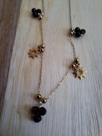 Collier doré et noir en acier inoxydable , Neuf