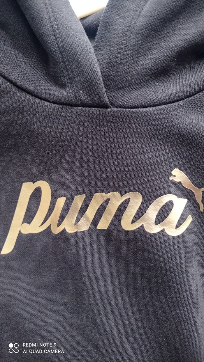 Sweat à capuche Puma noir  et or taille S, très bon état. - photo numéro 5