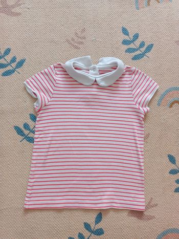 T-shirt rayé corail petit bateau 4 ans