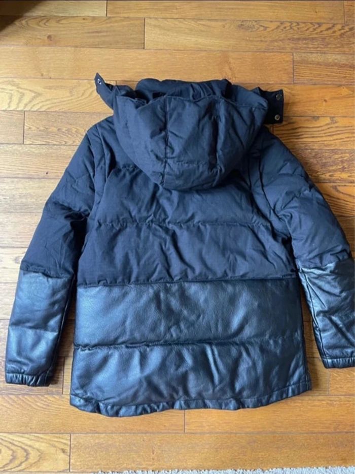 Sublime manteau doudoune noir April May avec empiècement cuir qui se transforme en sans manche - photo numéro 4