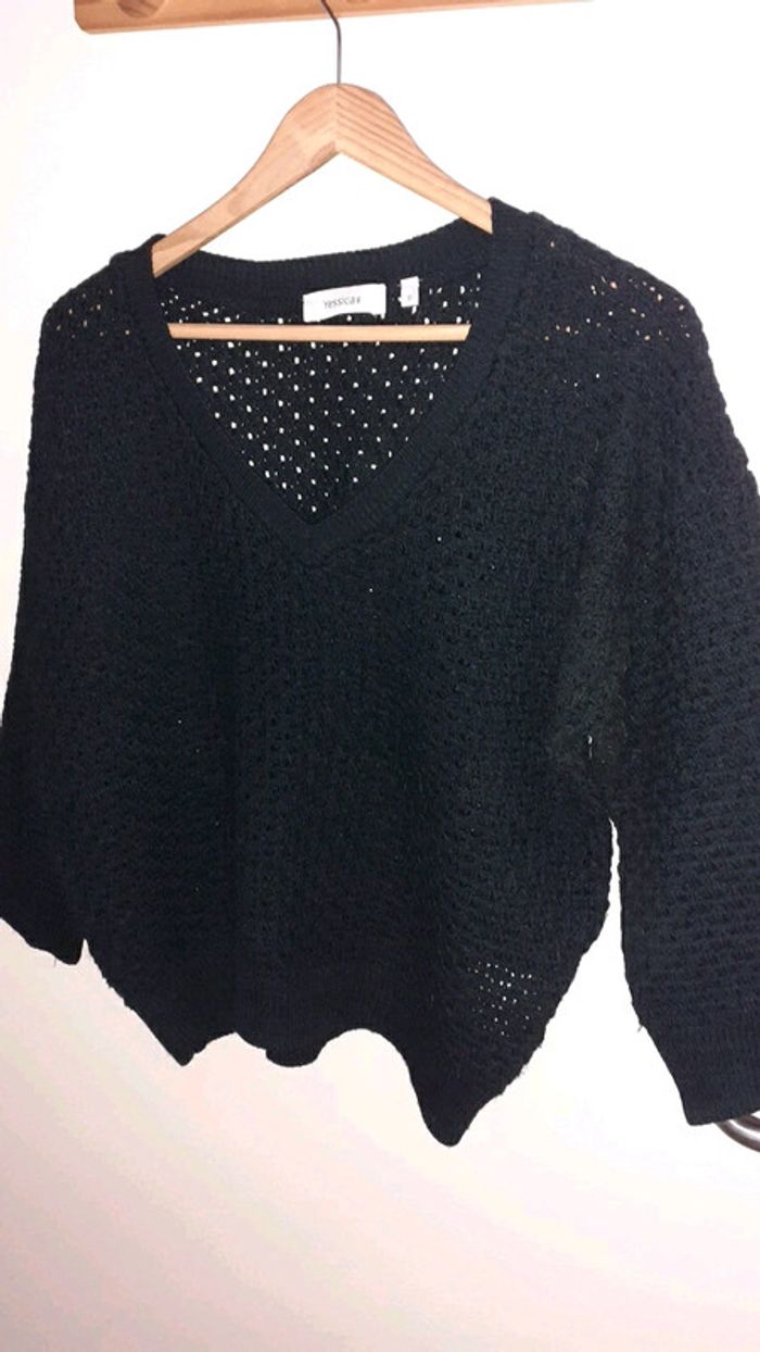 Pull maille bleu foncé
