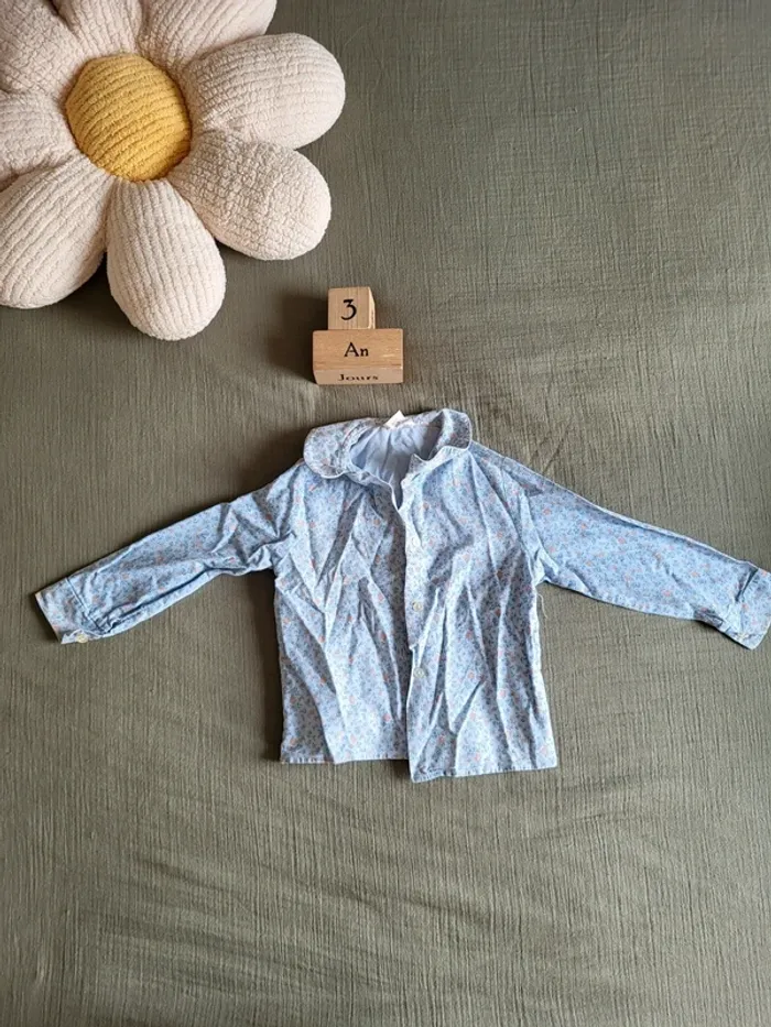 Lot deux chemises fille manches longues rentrée scolaire automne