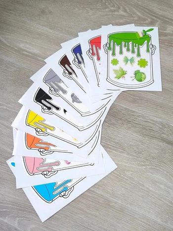 10 autocollants des couleurs