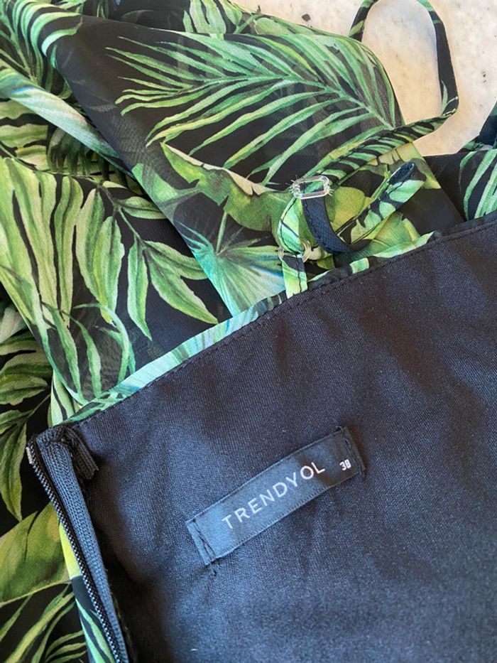 Robe longue verte à feuilles Trendyol 38 - photo numéro 8