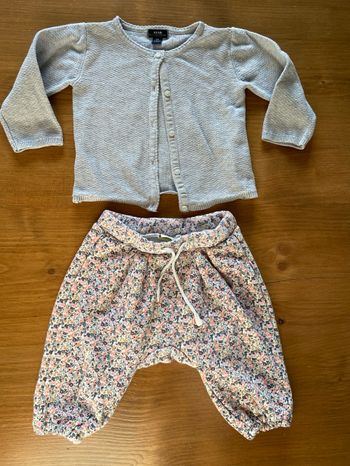 Ensemble pantalon sarouel et gilet 6 mois