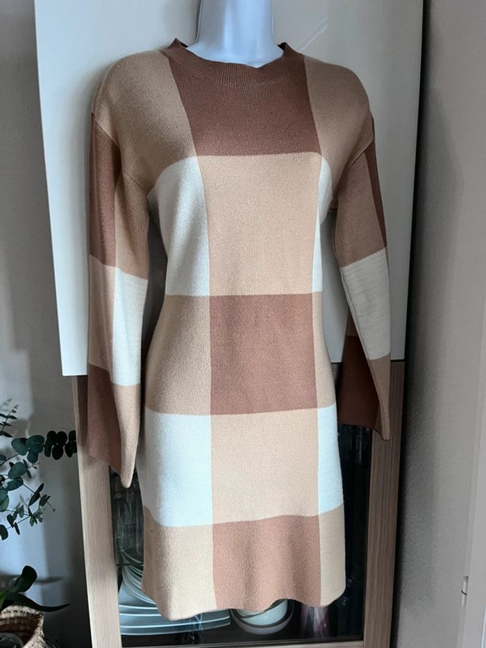Robe pull à carreaux shein taille s - photo numéro 2