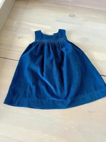 Robe bleu marine velours bébé - Taille 12 mois - Bout’chou