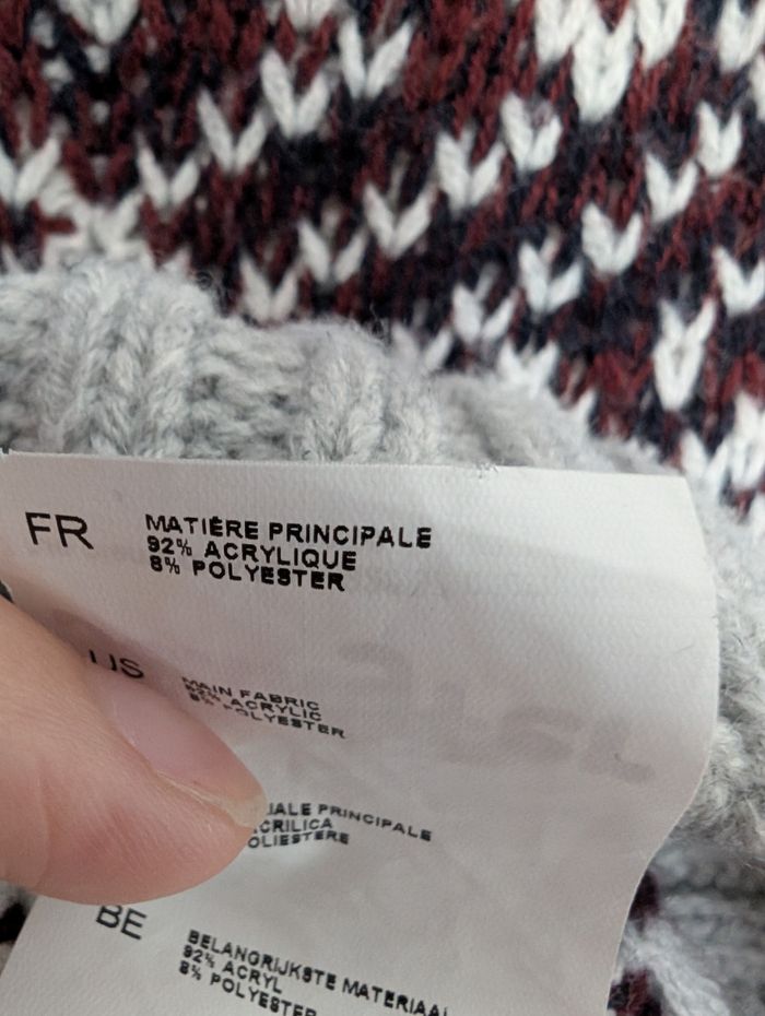 Gillet blanc et bordeaux bohème Jennyfer 38/M femme très bon état - photo numéro 5