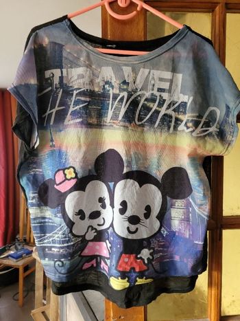 T-shirt devant resille dos noir taille L