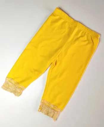 Legging jaune avec dentelle - Taille 4 ans
