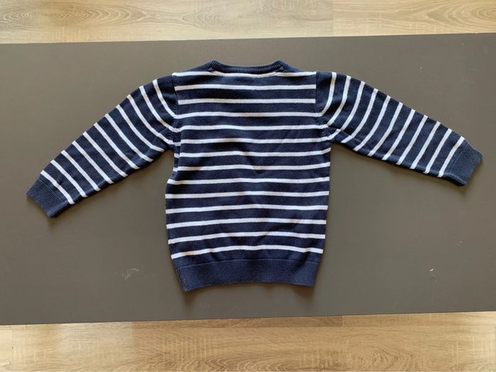 Pull bleu marinière garçon taille 2 ans - photo numéro 3