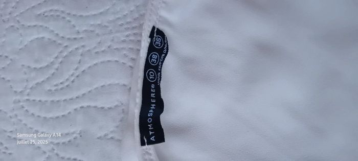 Blouse large en voile blanche dos ouvert femme M atmosphère - photo numéro 12