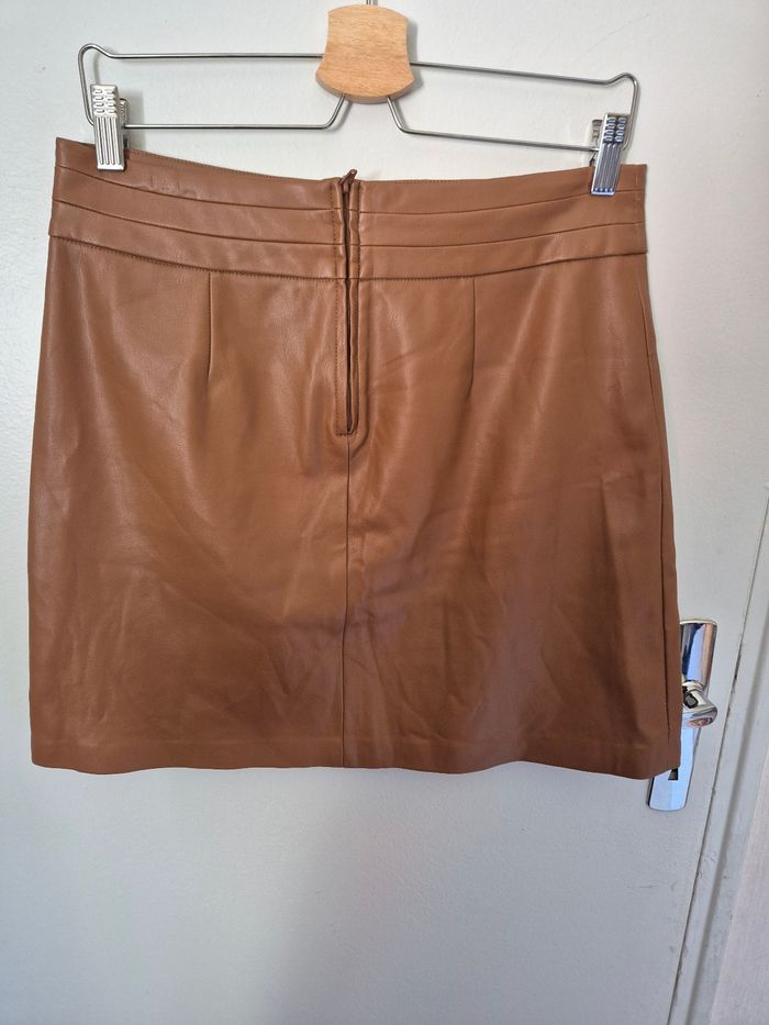 Magnifique jupe marron taille 40 en polyester - photo numéro 2