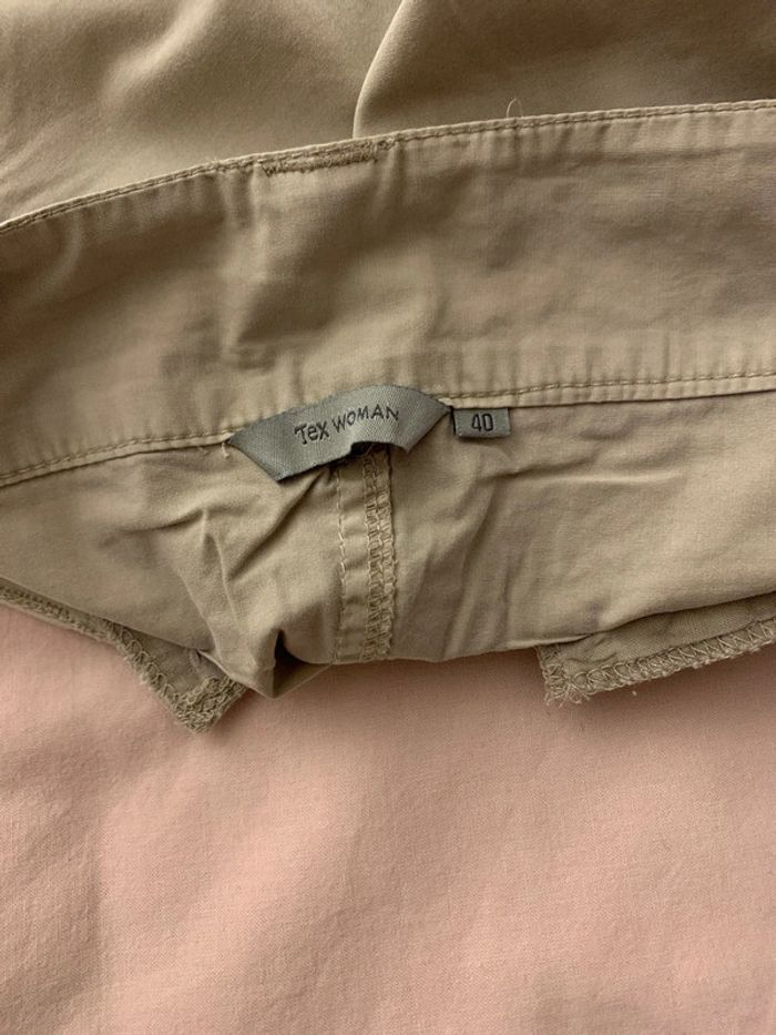 Jupe en toile de coton taille 40 avec ceinture - photo numéro 4