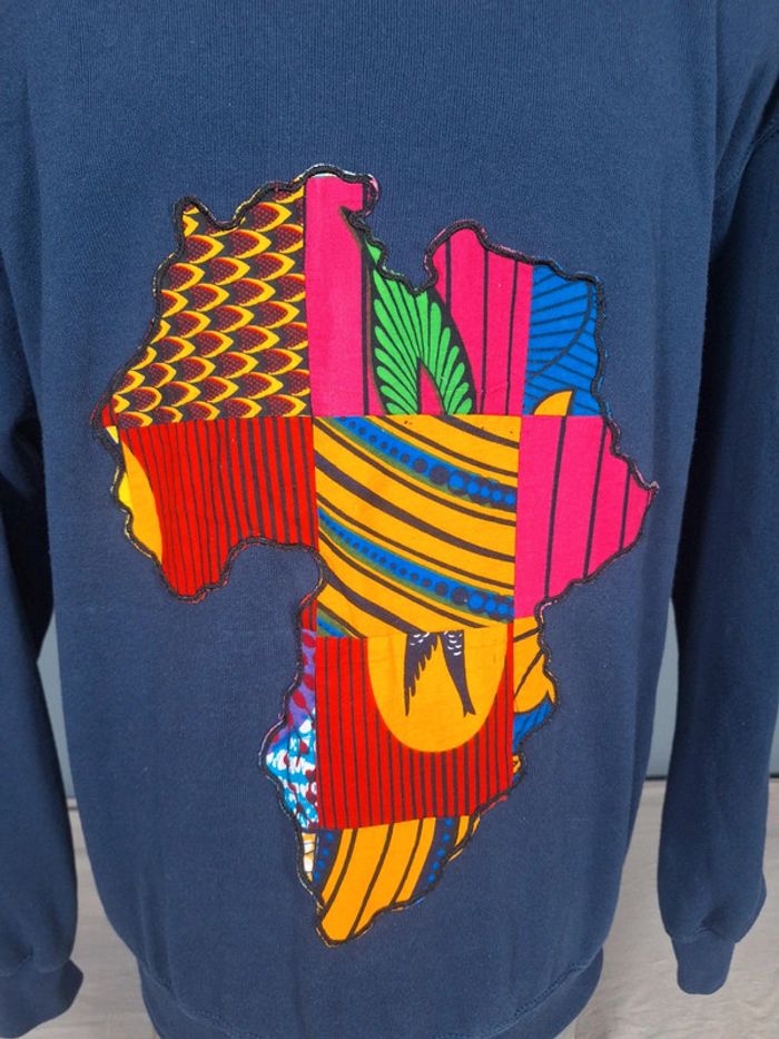 Sweat col rond / crewneck homme bleu foncé / taille XL full broderie (473) - photo numéro 3