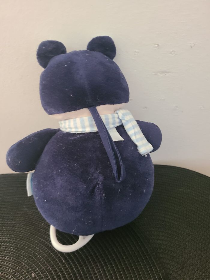 doudou peluche mon p'tit chat bleu musical SUCRE D'ORGE - photo numéro 2