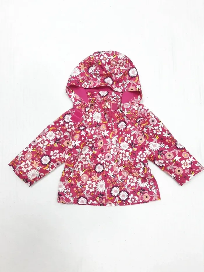 Coupe vent à capuche fleurs Name it 80 cm