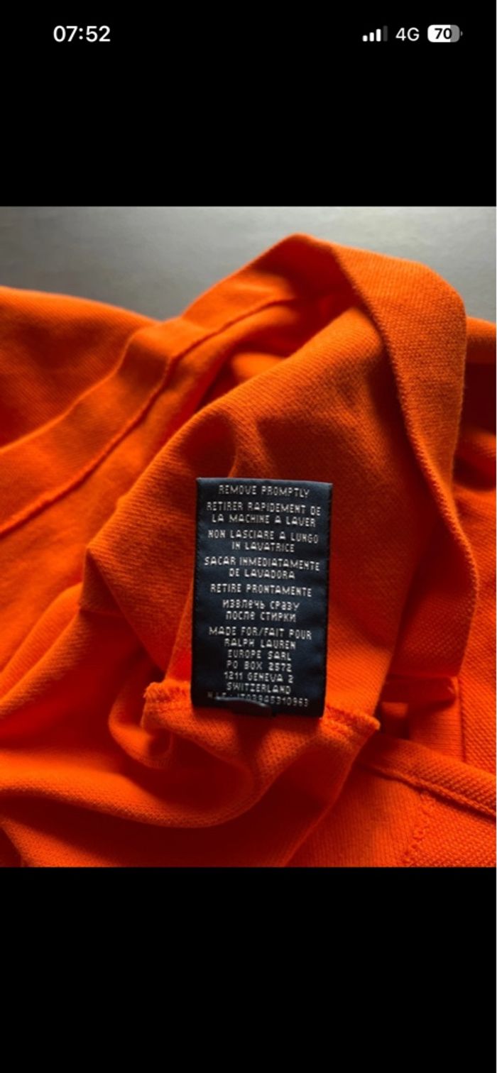 Polo Ralph Lauren Femme XS Orange Jaune Neuf - photo numéro 7