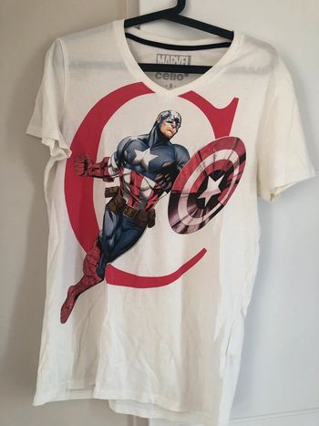 T-shirt blanc Captain America Marvel Celio 2012