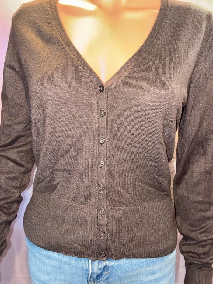 Cardigan Marron Classique Mango Basics - Taille M - photo numéro 3