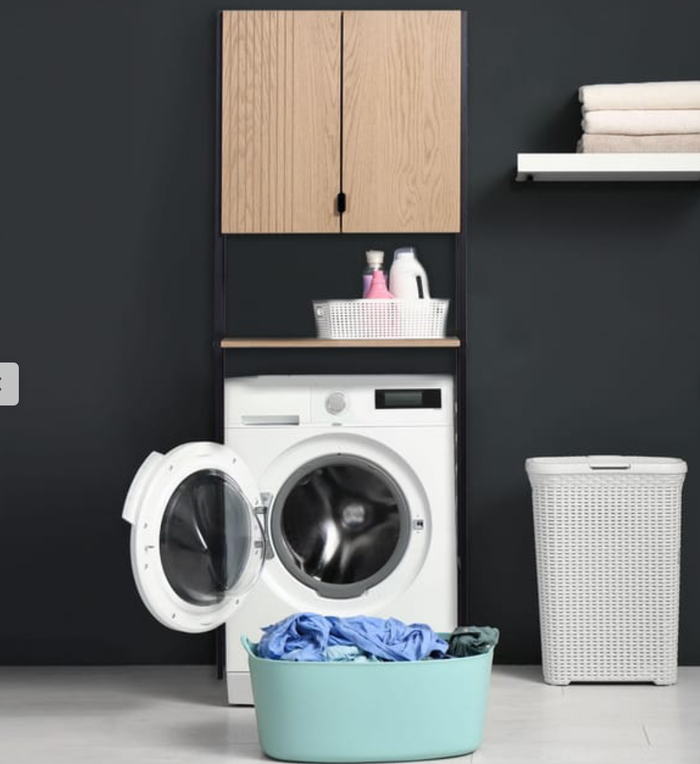 Etagère pont WC et lave-linge l.66 x H.180, chêne naturel, Dock - photo numéro 2