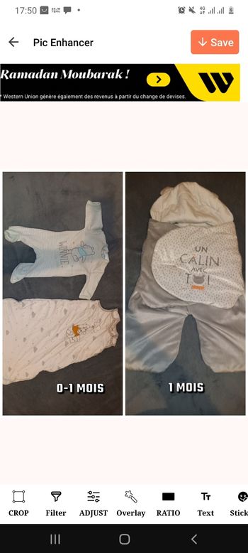 Lot vêtement bebe 1 mois
