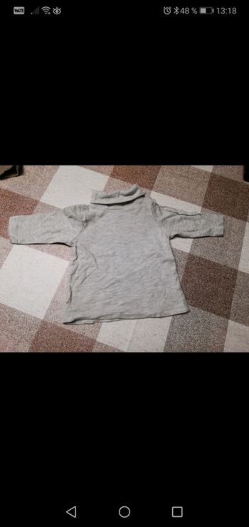 Col roulé manches longues Tex 3 mois gris