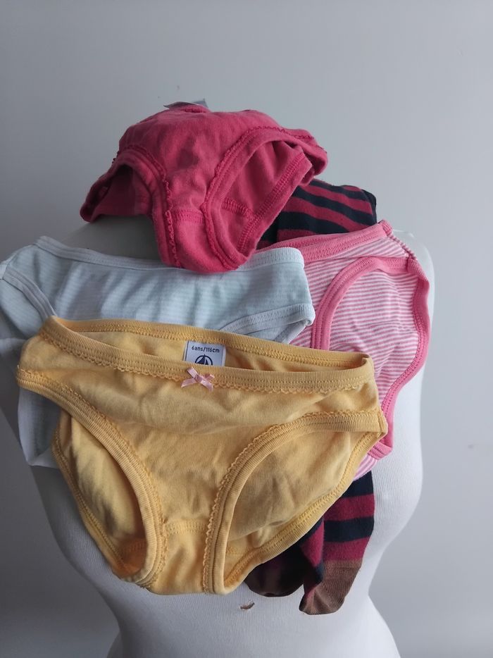 Lot 6 Petites culottes un collant petit bateau - photo numéro 7
