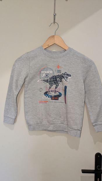 Pull gris garçon 8 ans Primark dinosaure T-Rex