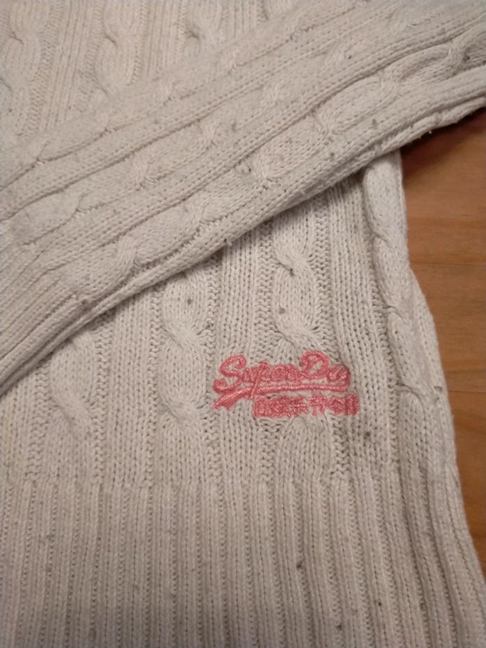 Pull blanc torsadé Superdry - photo numéro 2