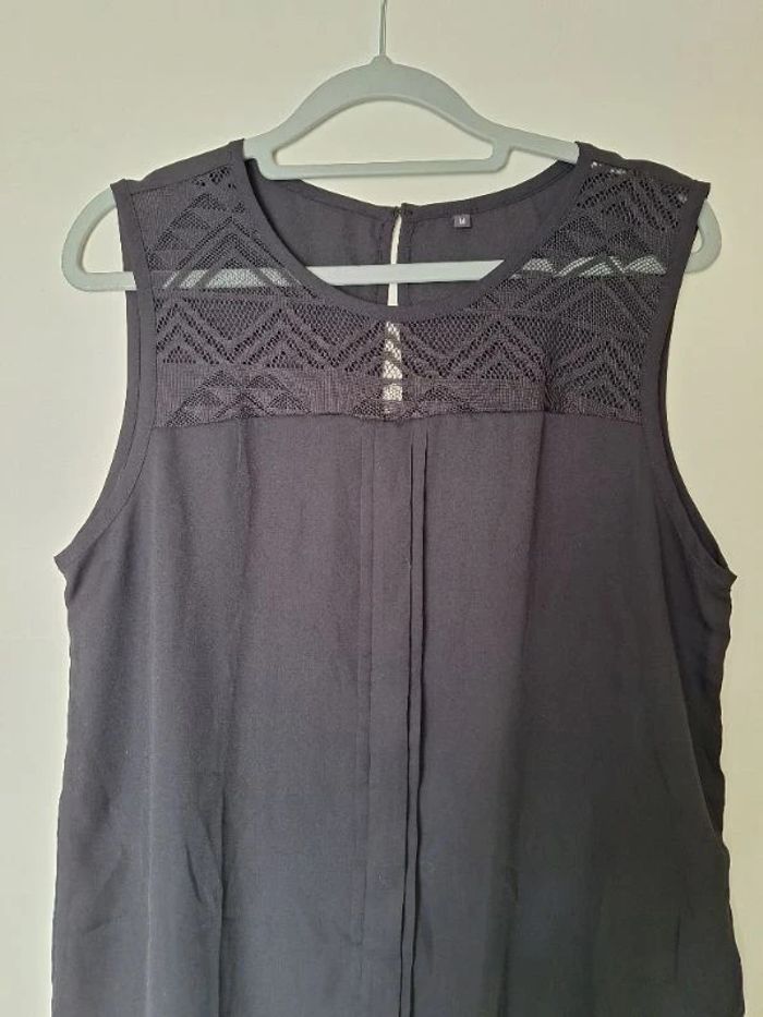 Très beau Top long noir sans manches taille M - photo numéro 2