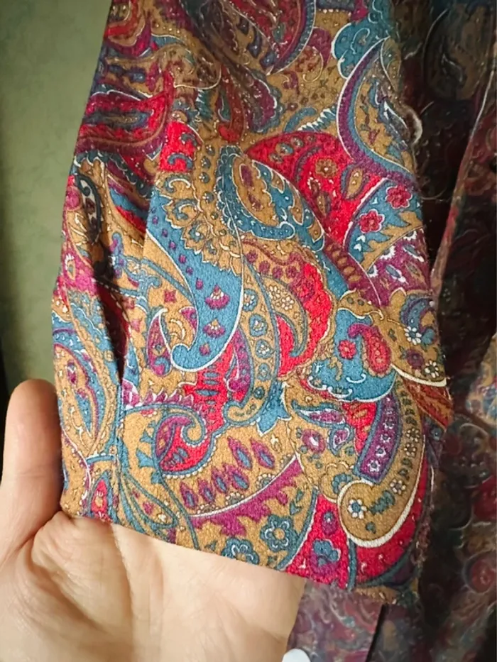 Robe Vintage à Motif Cachemire – Élégance Rétro et Couleurs Intenses - photo numéro 3