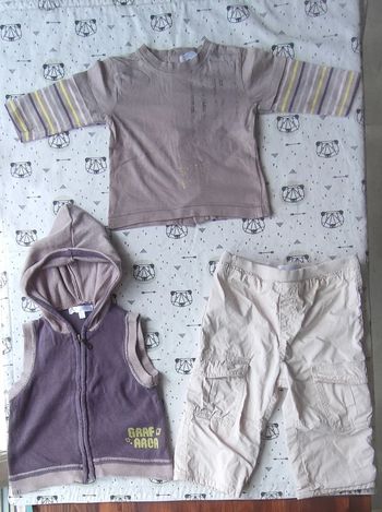 Ensemble tee-shirt + veste + pantalon taille 9 mois