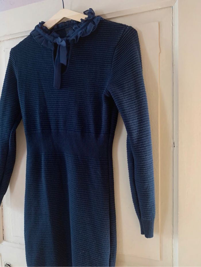 Robe chic bleu marine à col taille 38