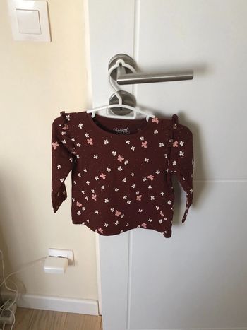 T shirt fleuri marron