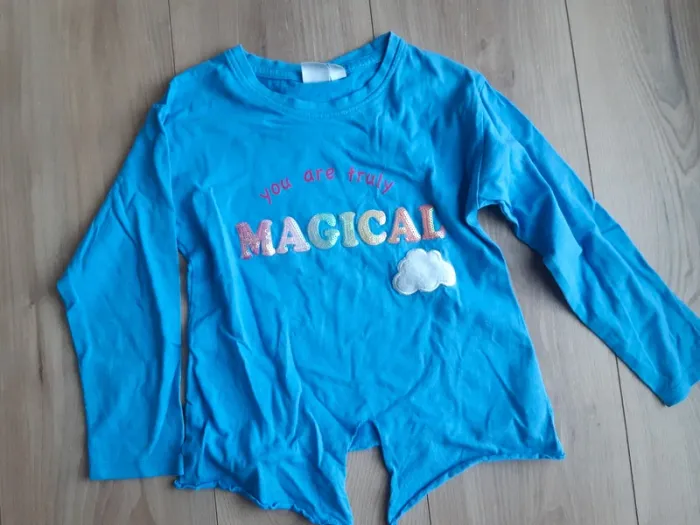 Tshirt manches longues pailleté sequins multicolore nuage