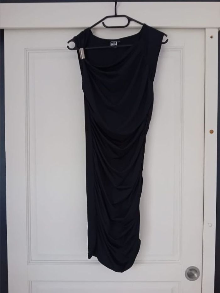 robe moulante stretch drapée noir walk and talk 38/40