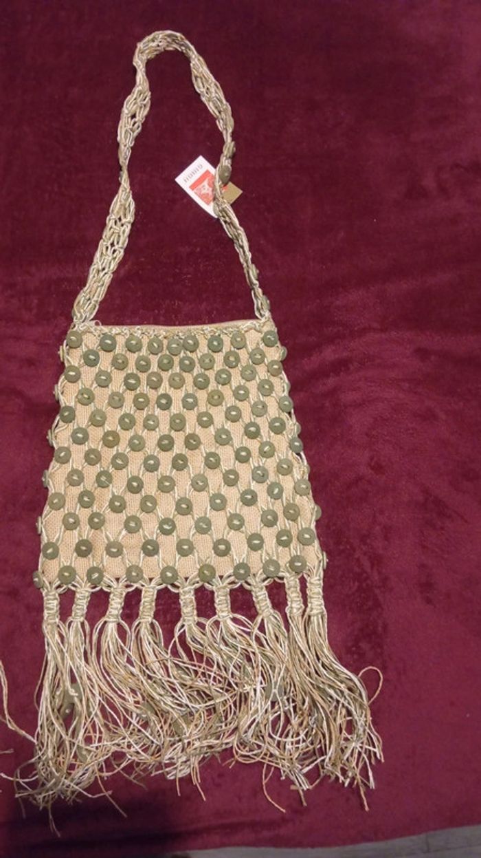 Deux beaux sacs Neufs originaux avec boutons et franges Giada - photo numéro 2