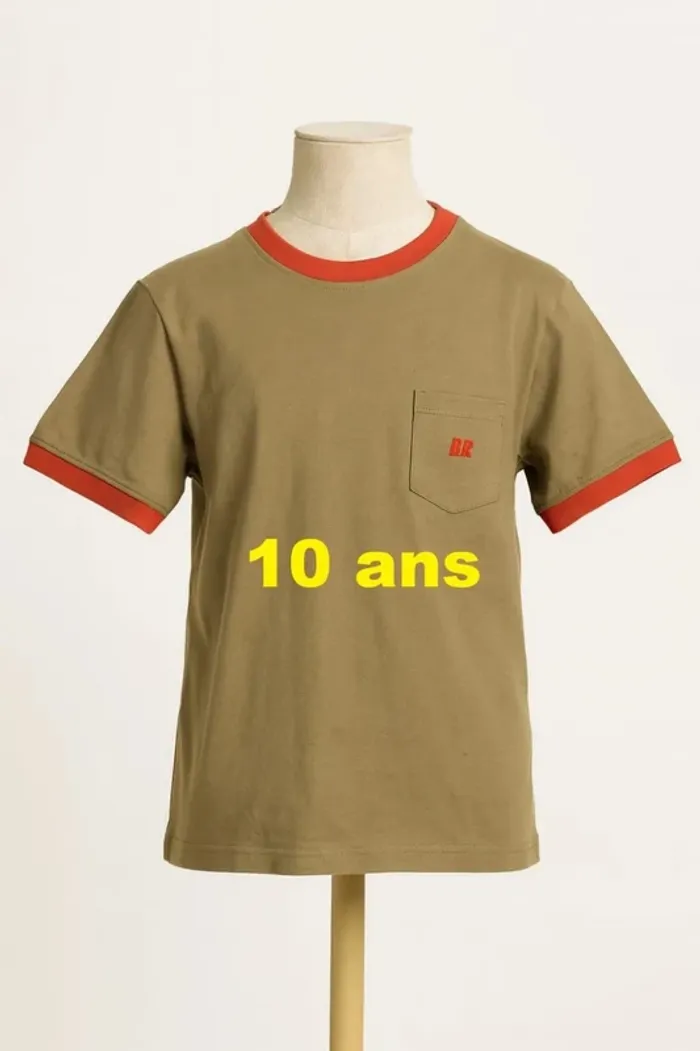 Tee shirt manche courte kaki orange Poivre Blanc Taille 10 ans