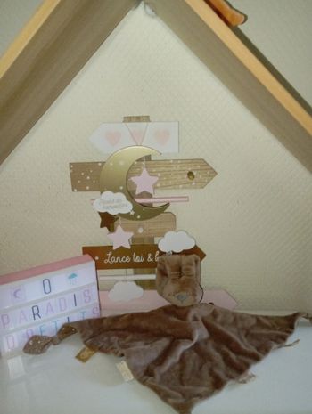 Grand doudou lapin lapidou moka