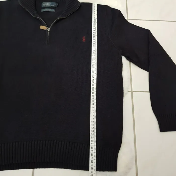 Pull Camionneur half demi zip Ralph Lauren XL Noir - photo numéro 9