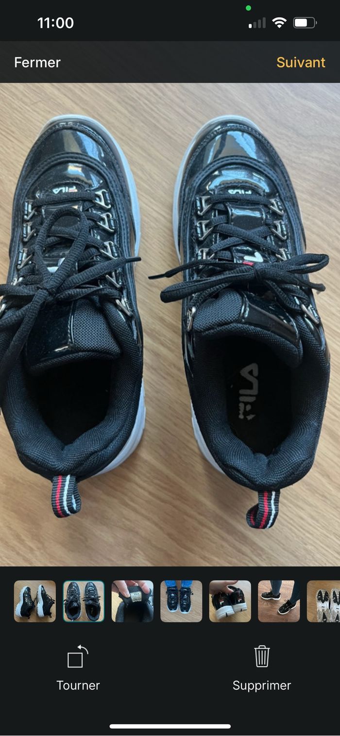 Baskets Fila noires vernies - photo numéro 2