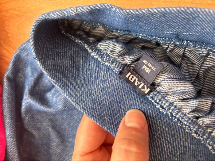 Ensemble 12/18 mois fille jupe jean et t-shirt rose - photo numéro 4