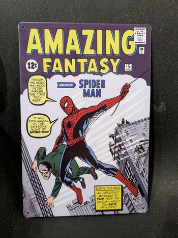 Plaque métal spiderman