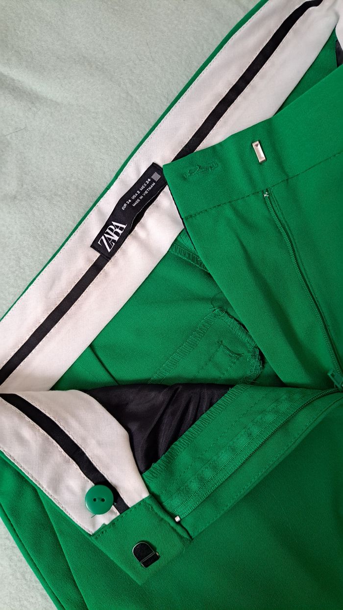 Pantalon tailleur vert Zara - photo numéro 4