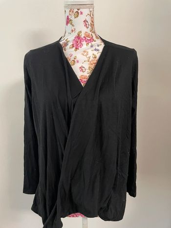 Blouse drapée noir légère