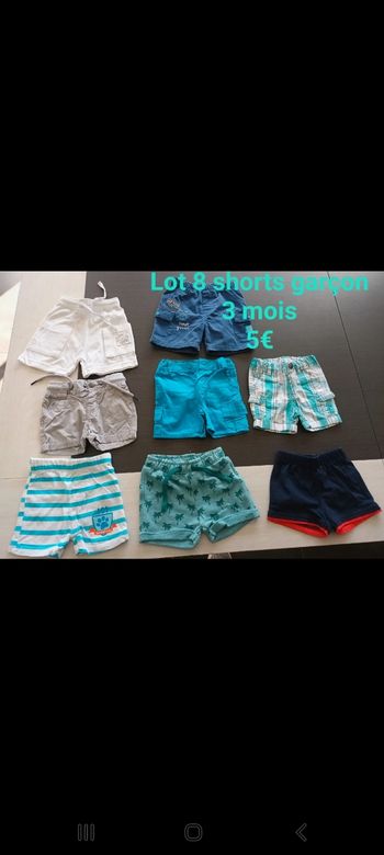 Lot 8 shorts garçon 3 mois
